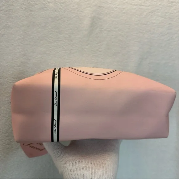 Too Faced Pink Cosmetic Case with Bow Design 9” x 6” x 4” - Picture 5 of 7